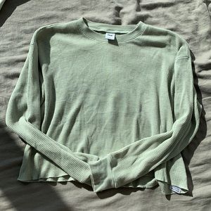 TNA mint green waffle long sleeve